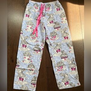 Peter Alexander Kids Bunny Teacup Pajama Pants - Light Blue & Pink